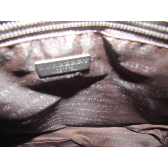 Burberry Brown Red White Black Nova Check Plaid Print Canvas Leather - Picture 10 of 12